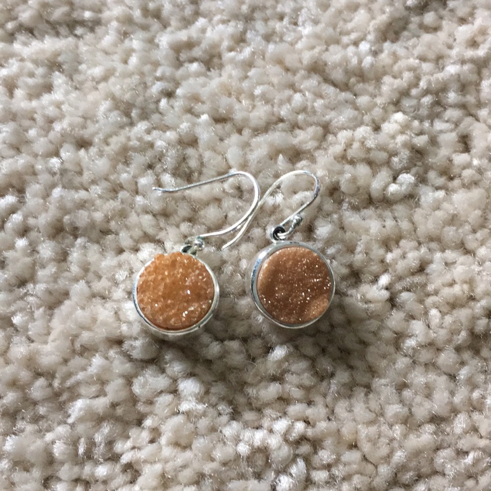 Champagne Gold Druzy Earrings